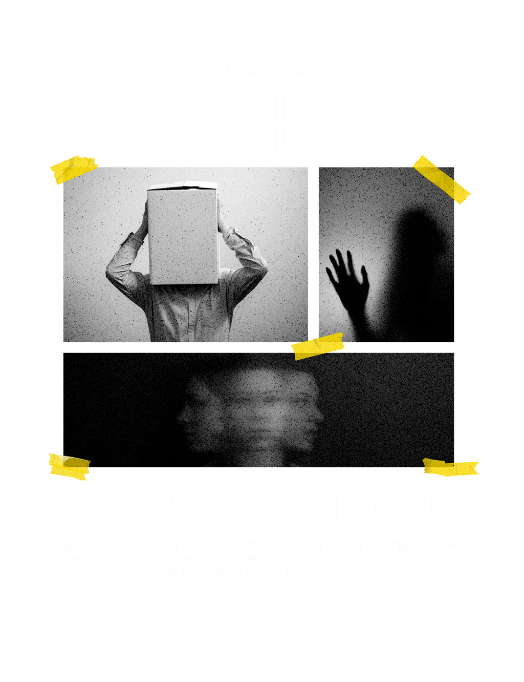 Men - Round Neck Half Sleeve Tshirt - Anxiety