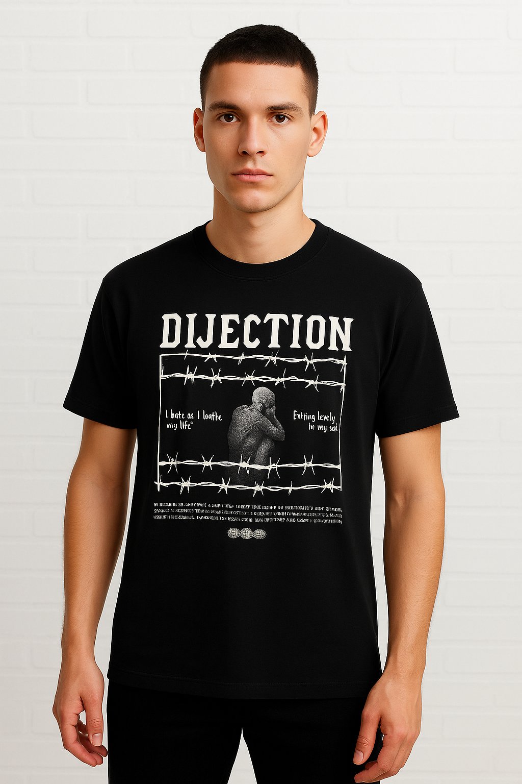 Men - Round Neck Half Sleeve Tshirt - Dijection