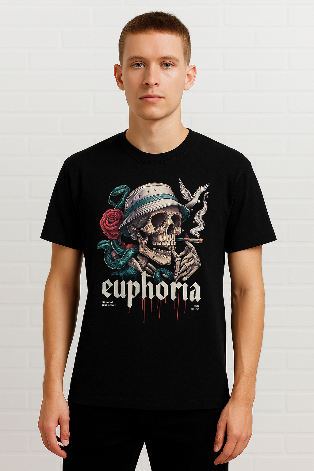 Men - Round Neck Half Sleeve Tshirt - Euphoria