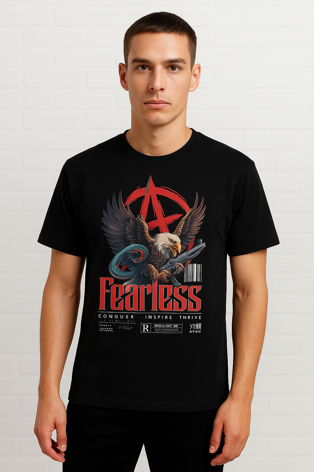 Men - Round Neck Half Sleeve Tshirt - Fearless
