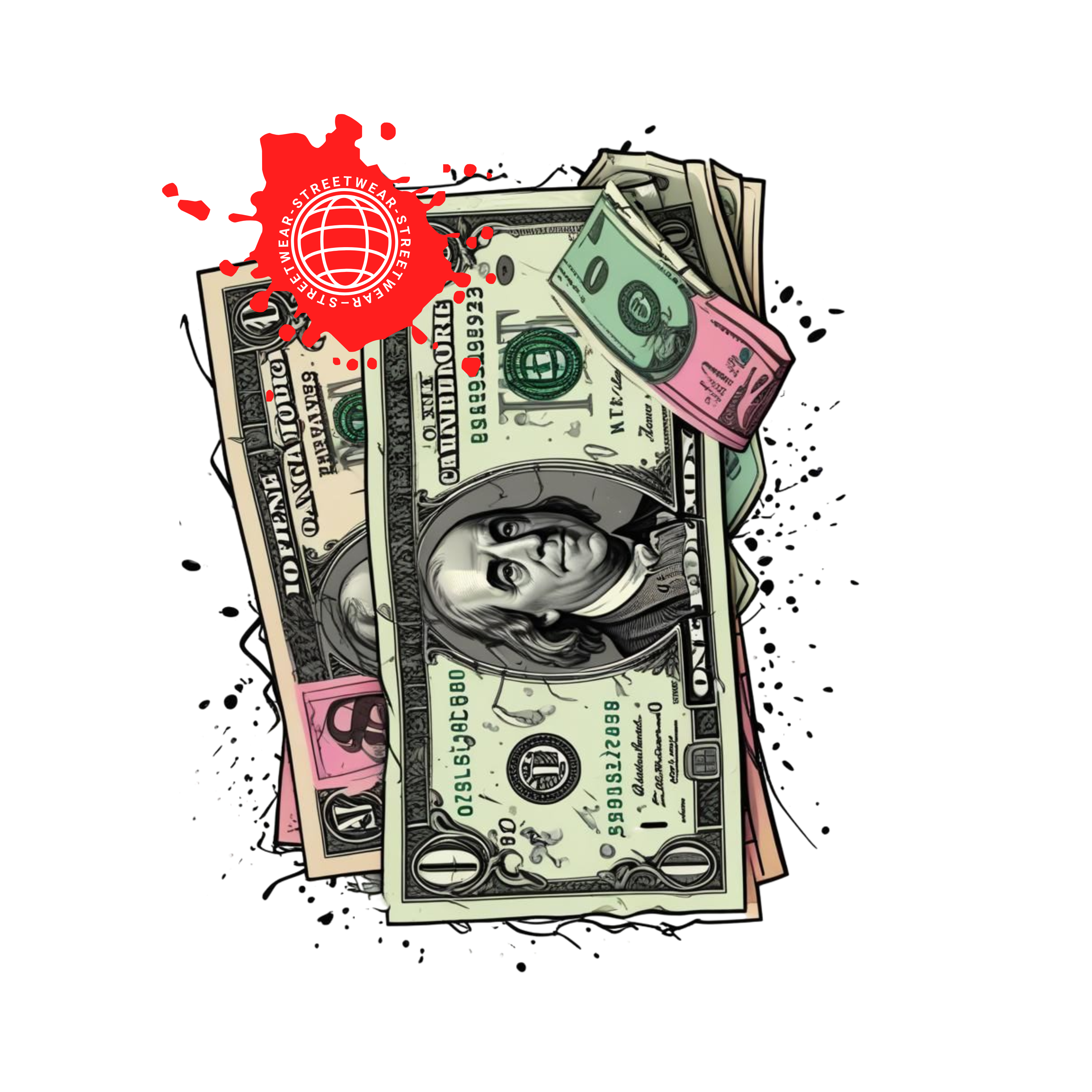 Men - Round Neck Half Sleeve Tshirt - Money