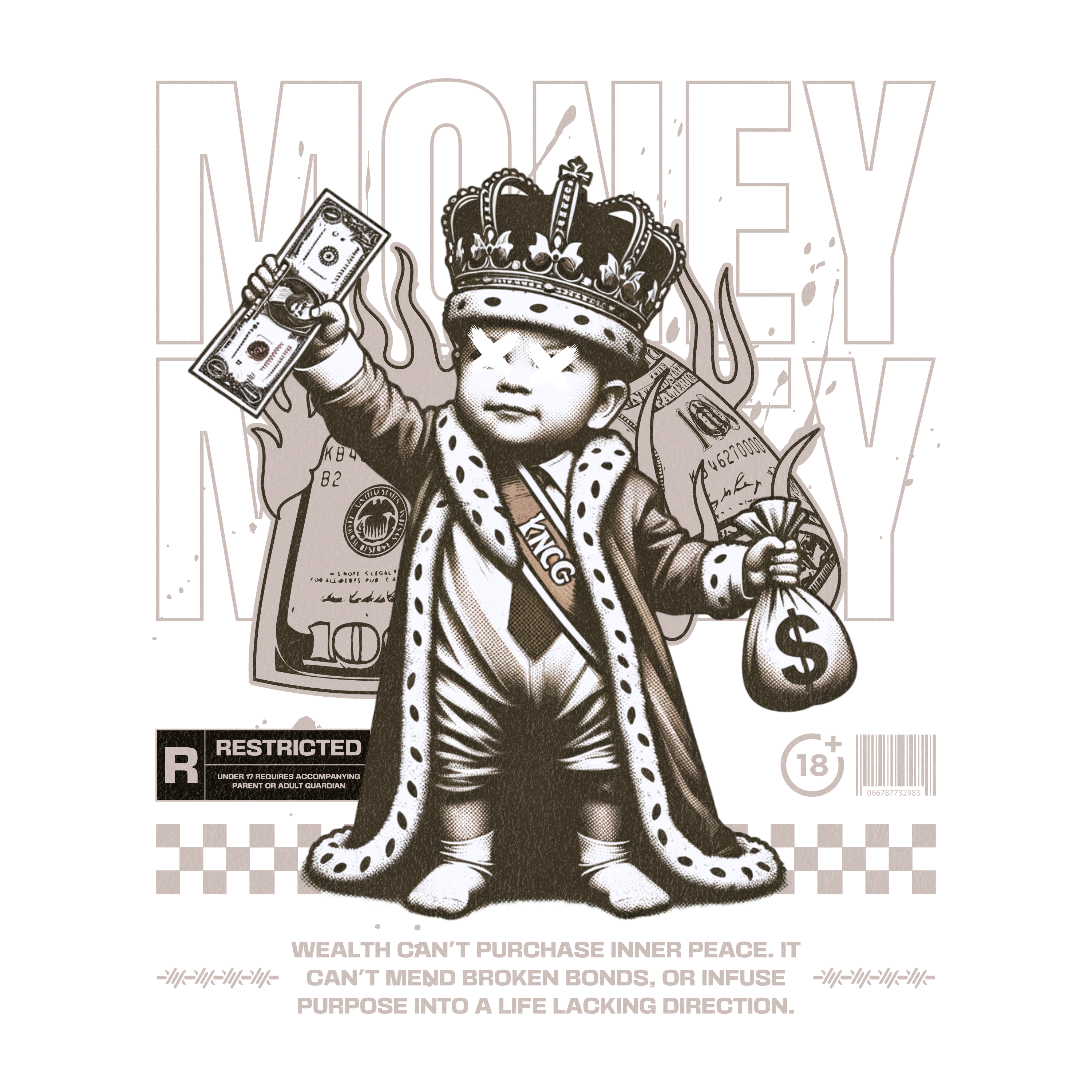 Men - Round Neck Half Sleeve Tshirt - Money King