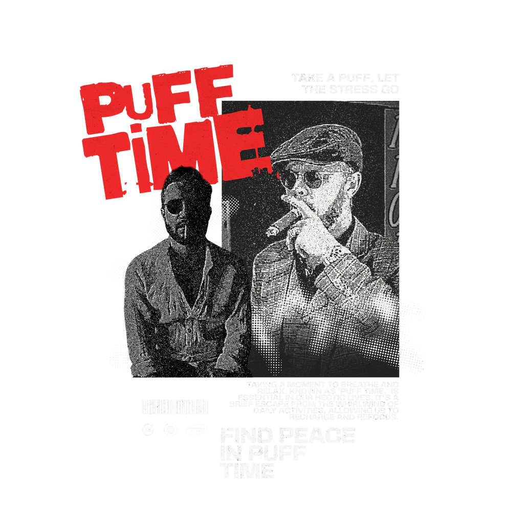 Men - Round Neck Half Sleeve Tshirt - Puff Time