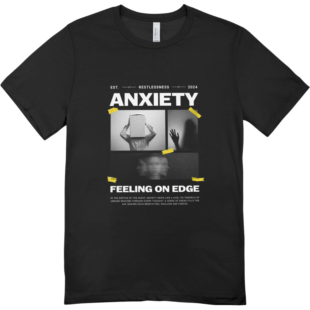 Men - Round Neck Half Sleeve Tshirt - Anxiety