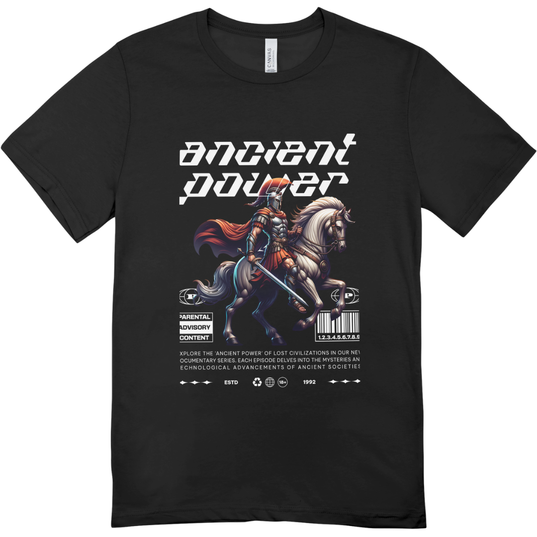 Men - Round Neck Half Sleeve Tshirt - Ancient Power