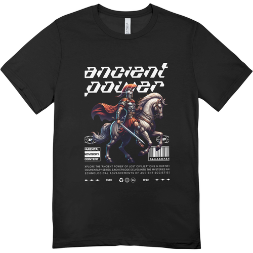 Men - Round Neck Half Sleeve Tshirt - Ancient Power